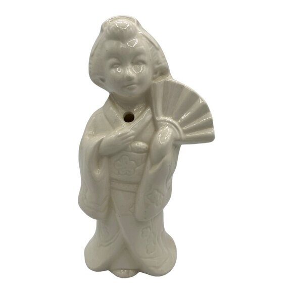 Benihana Other - Vintage Benihana of Tokyo Geisha Girl Holding Fan Ceramic Tiki Mug Cream White